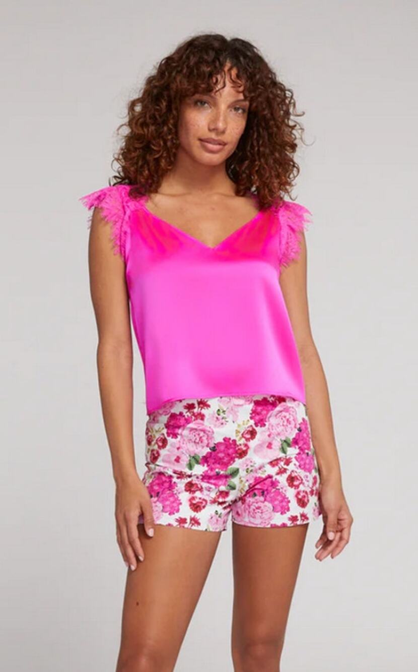 Generation Love Romantic Aracelia Silk Lace Hot Pink Blouse NWT Small